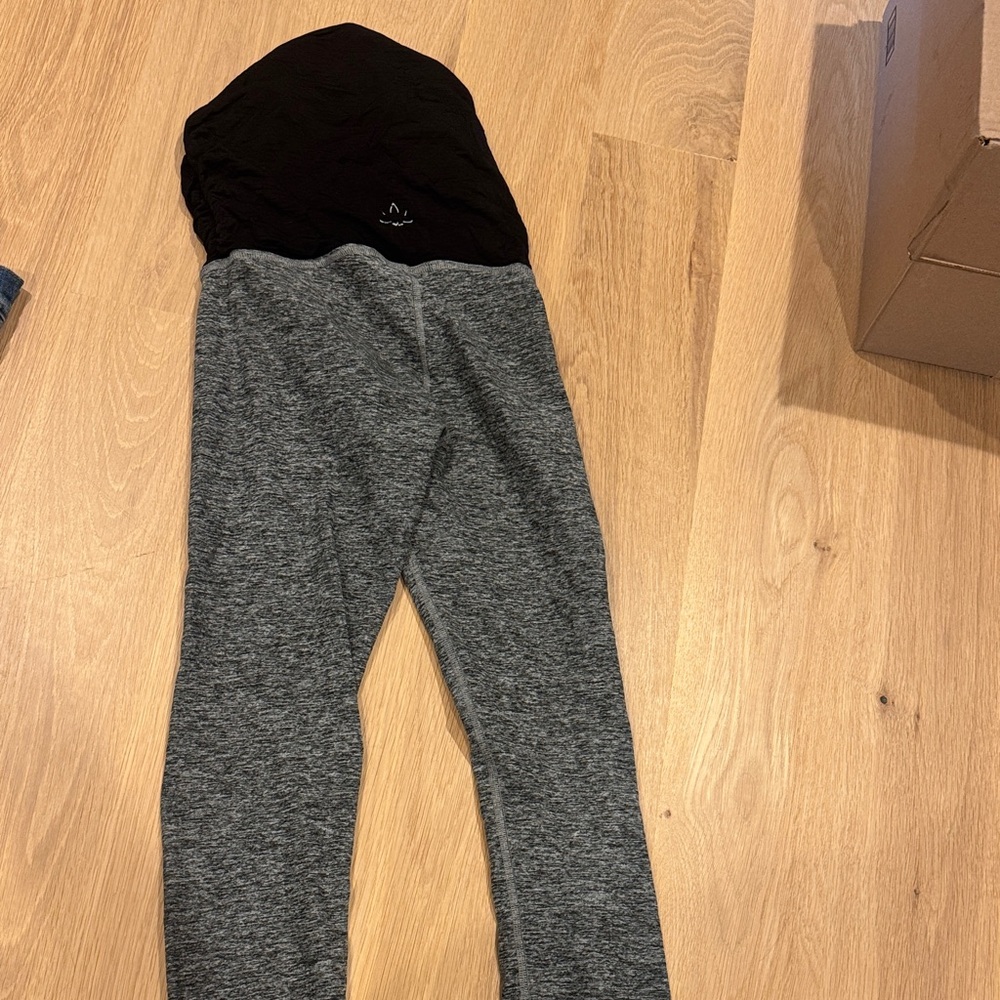 Beyond the Bump Gray and Black Maternity Support Leggings